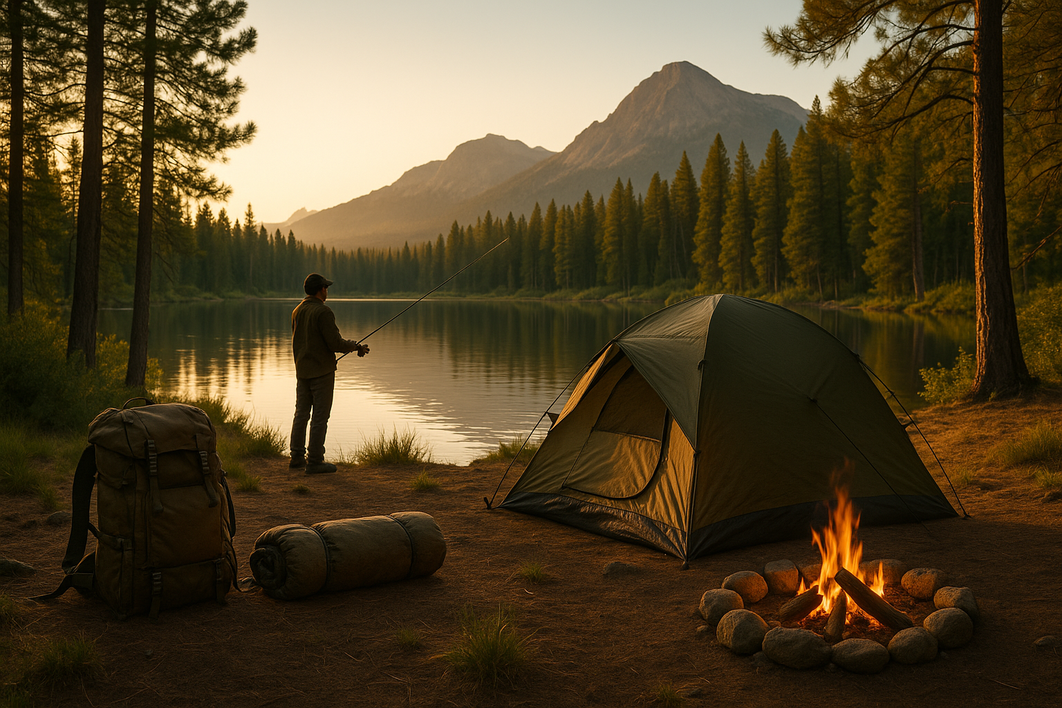 un amateur d’extérieur style Camping, pêche, bivouac